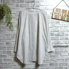 ロートレアモン シャツ ブラウス ストライプ オーバーサイズ バックボタン 上品のサムネイル
