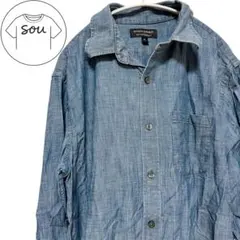 デニムシャツ 長袖 M バナナリパブリック 薄手 古着