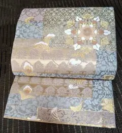 510my30△袋帯 名物錦絵文 名物裂 荒磯文 蜀江 桐 花唐草 フォーマル 