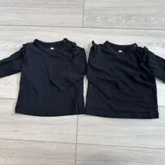 黒　長袖Tシャツ　70-80 双子