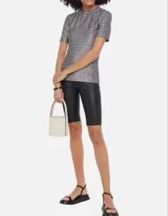 GANNI メタリック ルレックス チェック ストレッチ ラメTシャツのサムネイル