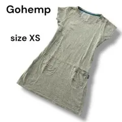 Gohemp ゴーヘンプ✨フレンチスリーブのミニワンピース グレー XS