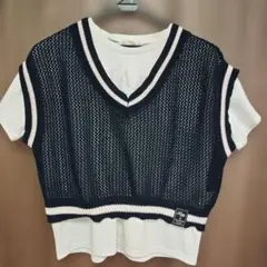 ALGY ニットベスト 重ね着風 Tシャツセット商品160cmのサムネイル