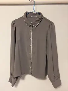 NICE CLAUP グレー 長袖シャツ