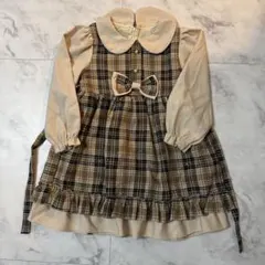 ワンピース　チェック　ドッキングワンピース