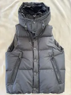 ナノユニバース ニシカワダウン ブラックダウンベスト フード付き