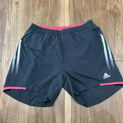 美品 adidas CLIMACOOL ランニングショーツ 黒/ピンク