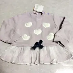 【新品未使用品】 ハート刺繍 長袖カットソー 80