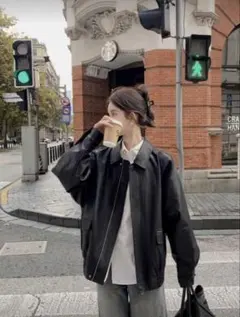 レザージャケット オーバーサイズ