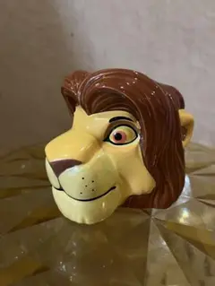 希少90'sビンテージ　ライオンキング　シンバ　3Dフェイスマグ　ムファサ　陶器