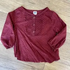 【9/30まで！】OLD NAVY バーガンディ 花柄 シャツ 12M