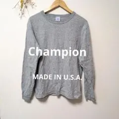 Champion チャンピオン ロンT トップス ロゴ グレー シンプルのサムネイル