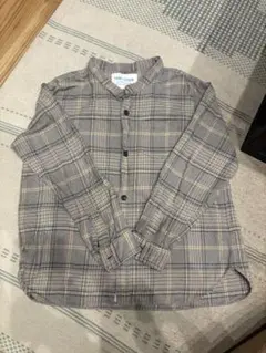135cm グレー系チェック 長袖シャツ