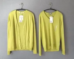 新品 UNIQLO エクストラファインメリノ ニット＆カーディガン 2点セット