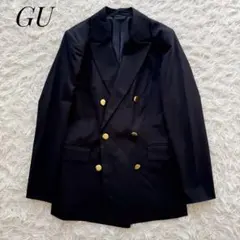 GU ダブルブレストブレザー ネイビー テーラードジャケット XSサイズ②
