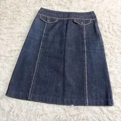 【美品】バーバリーブルーレーベル スカート デニム ノバチェック 38