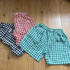 130㎝　p.premier ギンガムチェック 半ズボン 3点セット