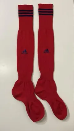 adidasアディダス3ストライプゲームソックス サッカーソックス　赤　25