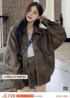 SHEIN レザージャケット ブラックのサムネイル