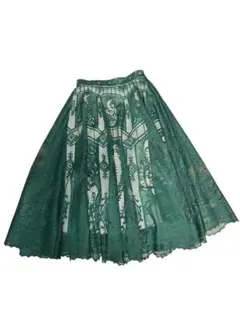 値下げ【FRAY I.D】♡美品♡レーススカートグリーンS〜M