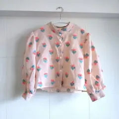 Meridian リメイクブラウス シースルー素材♡バンドカラー 七分袖