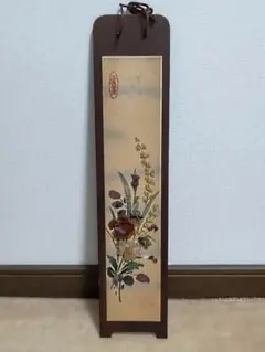 額装「桂月刀」純金/純銀P/彫金製品・梅図/額縁/短冊額/オブジェ
