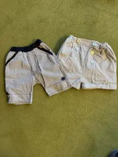 コンビ・プティマイン　ストライプ柄ハーフパンツ 2点セット 110cm