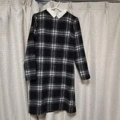earth　冬ワンピースチェック柄　Mサイズ