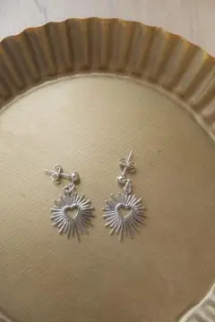 ハートピアス シルバーアクセサリー ハンドメイド