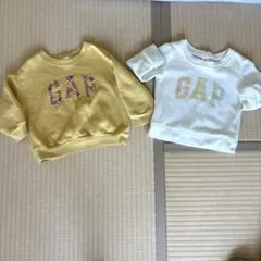 GAP 花柄ロゴ スウェット マスタード