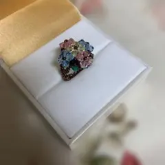 ハンドメイド 花デザイン リング 多色9号程度