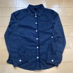 GAPkids  ドット柄シャツ　ネイビー　140