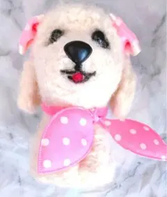 羊毛フェルト 犬 マルチーズ ハンドメイド 手芸 マスコット