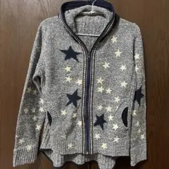 piacere フード付きファスナーカーディガン