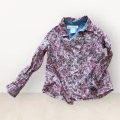 【H&M】 花柄長袖シャツ（ピンク系） 110㎝