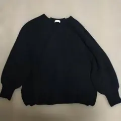 earth music&ecology　ブラック　長袖リブセーター