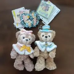 東京ディズニーシー ダッフィー＆シェリーメイ ぬいぐるみバッジ
