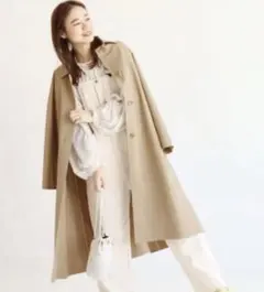 スーピマコットンステンカラーコート38