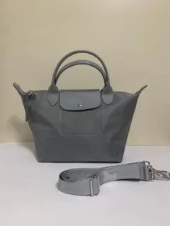 ロンシャン風 トートバッグ Mナイロン 軽量 大容量 グレー人気　新品