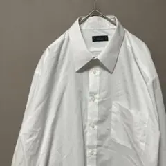 STUART KENT ビジネスシャツ(M相当) ホワイト無地　カッターシャツ