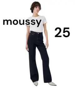 美品　MOUSSY HW 90S BLK STRAIGHT ジーンズ　25