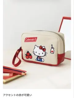 ★In Red★付録　Coleman ハローキティ　ワッペン付きポーチ　ポーチ