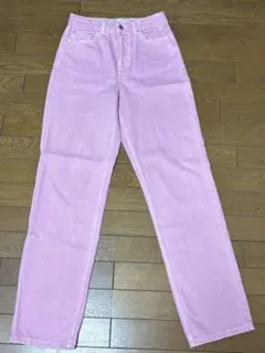 ZARA ピンク ストレートデニム　34