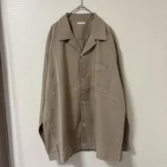 GU【L】ベージュ オープンカラーシャツ 長袖