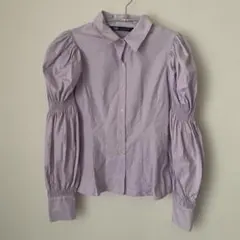 ZARA パフスリーブ 長袖シャツ ブラウス パープル S