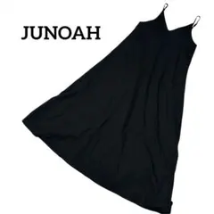 JUNOAH ジュノア キャミソールロングワンピース ブラック リネンブレンド