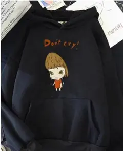 新品・奈良美智プルパーカーメンズXL　Don’t cry！　黒　裏フリース起毛