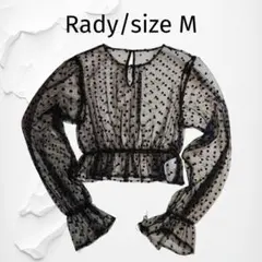 未使用タグ付 Rady レディー ドットチュール トップス シアーブラウスMのサムネイル