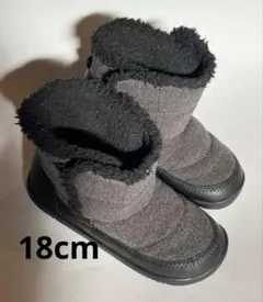 冬用フリースショートブーツ グレー　18cm