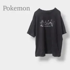 【ポケモン】ピカチュウ イーブイ 半袖Tシャツ S 黒 プリントTシャツのサムネイル